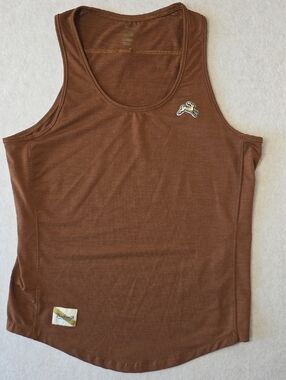 Tracksmith Rust Brown Women's Sleeveless Training Tank XS Running Runner Gear